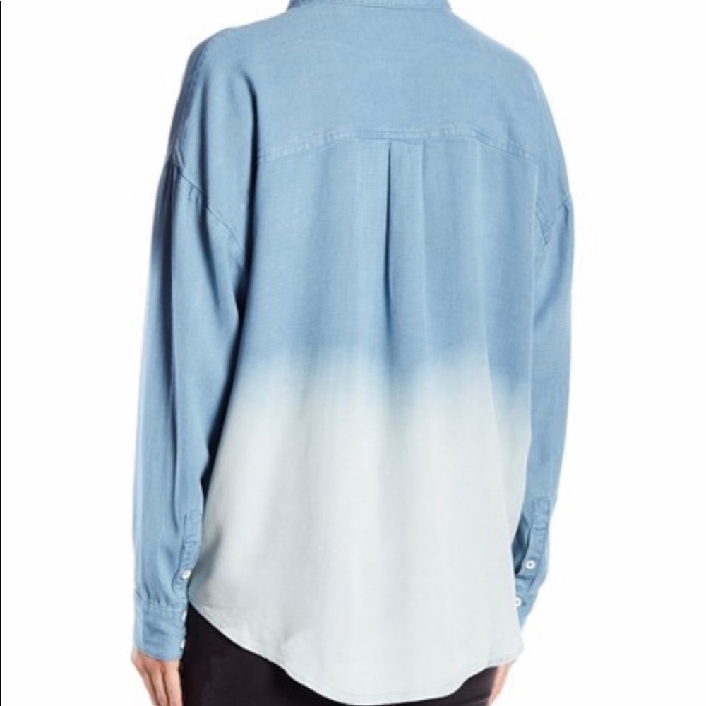 Splendid By Anthropologie Ombré Button Down Shirt - Picture 2 of 8